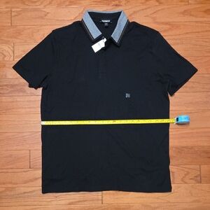 Express Men’s Black Polo with Gray Contrast Collar